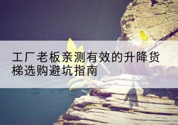 殷都升降货梯怎么选-工厂老板亲测有效的升降货梯选购避坑指南